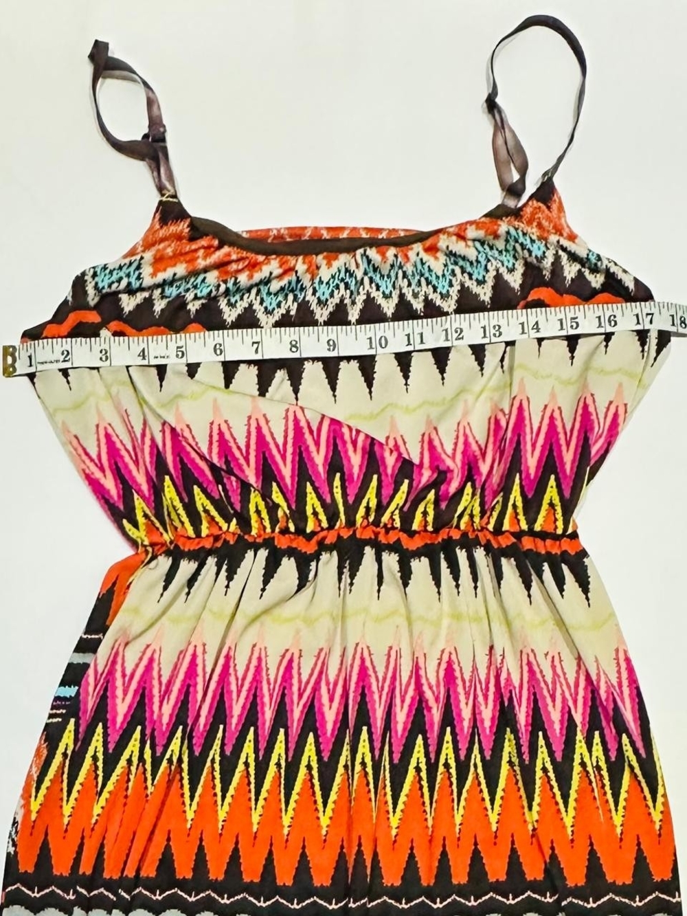 Speed Control Zigzag Chevron Maxi Dress in Pink, Orange & Black - Picture 4 of 9